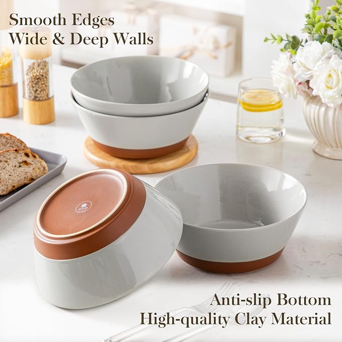 MALACASA Salad Bowls Set of 4, Soup Bowls - Image 6