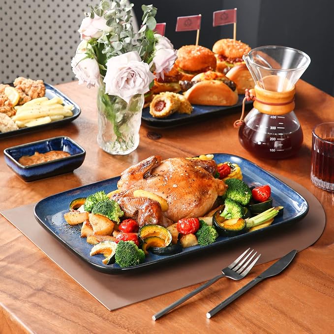 vancasso Stern Serving Platters Set of 3, 15/13/ 11 Inches Rectangular Serving - Image 6