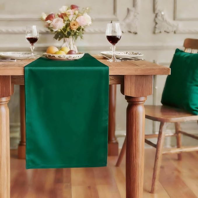 FOLINS&HOME Green Waterproof Decorative Table Runner 60 Inches Long | 210GSM by FOLINSHOME