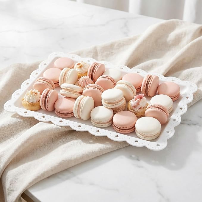 Peohud 12 Pack White Plastic Serving Tray - Image 5