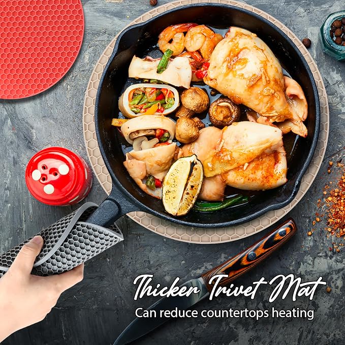 4 Pack Silicone Trivet for Hot Dishes | Heat Resistant Silicone Pot Holders for - Image 5