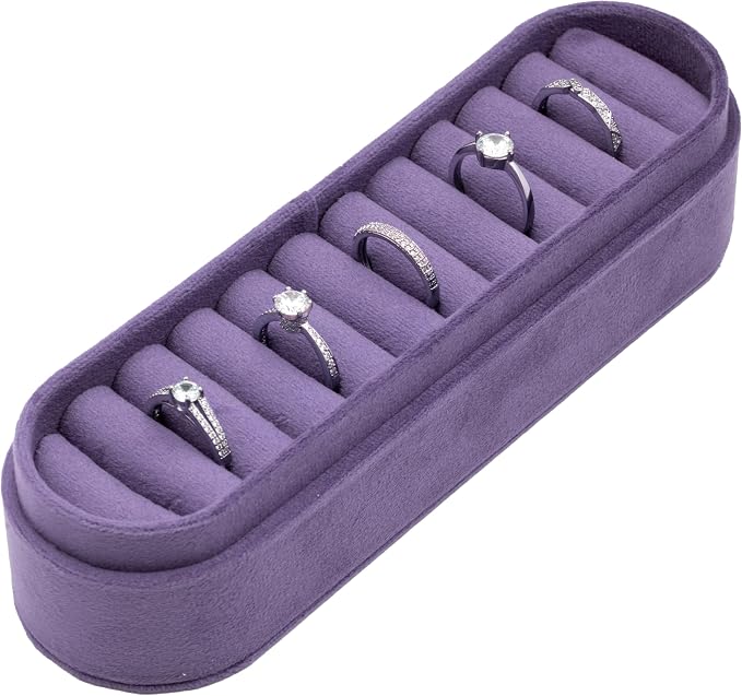 Velvet Small Multiple Ring Box Portable Organizer Display Storage | Travel Case - Image 2