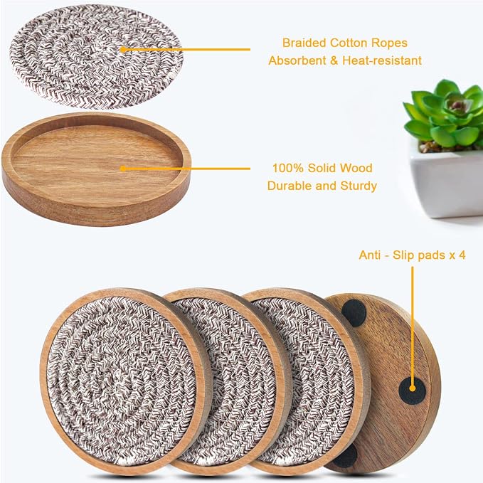 Eykao 5 Pack Absorbent Coasters - Image 5