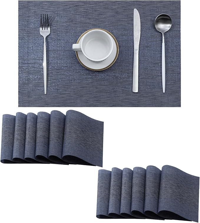 Leetaltree Denim Blue Placemats Set of 12 by Leetaltree-ArtatEveryTable