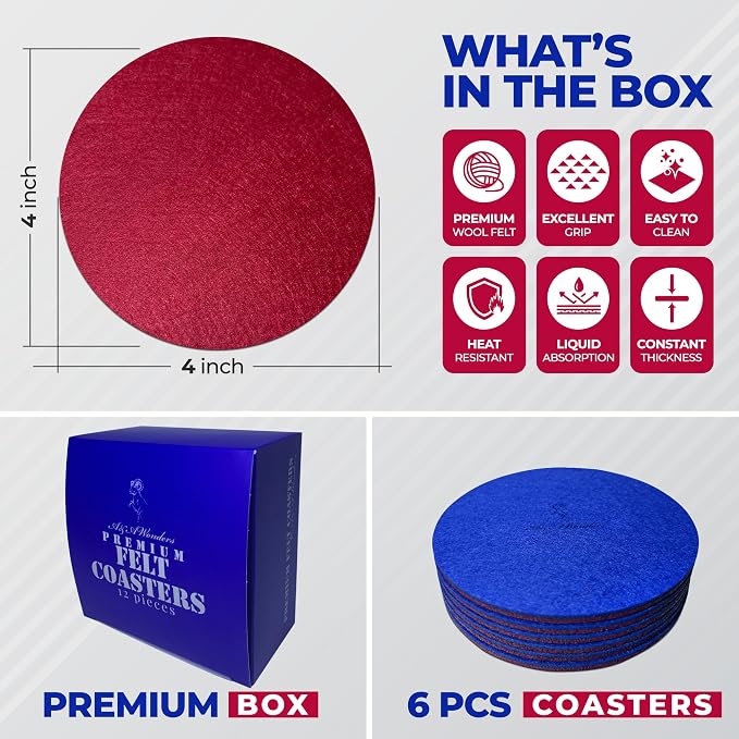 A&A Wonders Premium Felt Coasters - Image 2