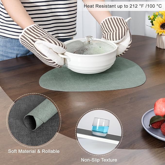 Faux Leather Placemats Set of 4, Dual Sided - Image 5