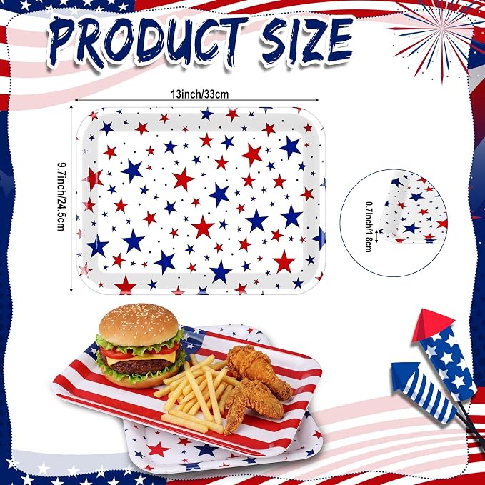 4 Pieces Patriotic Serving Trays - Image 2