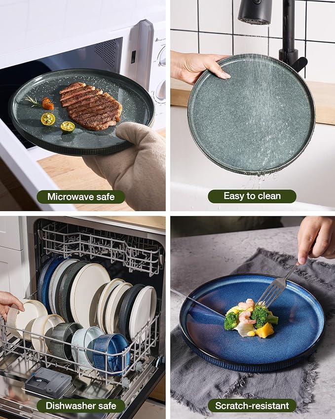 Famiware Star Ceramic Plates and Bowls Sets, Reactive Glaze Dishes - Image 7