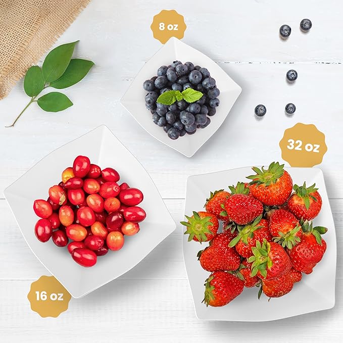 R-kay 6 Pack Square Plastic Serving Bowls - Image 2