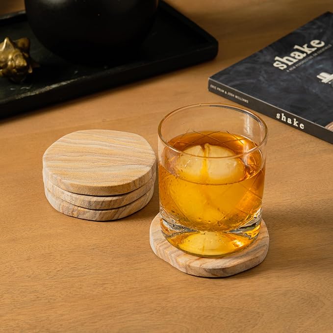 Cork & Mill Absorbent Sandstone Coasters - Image 4