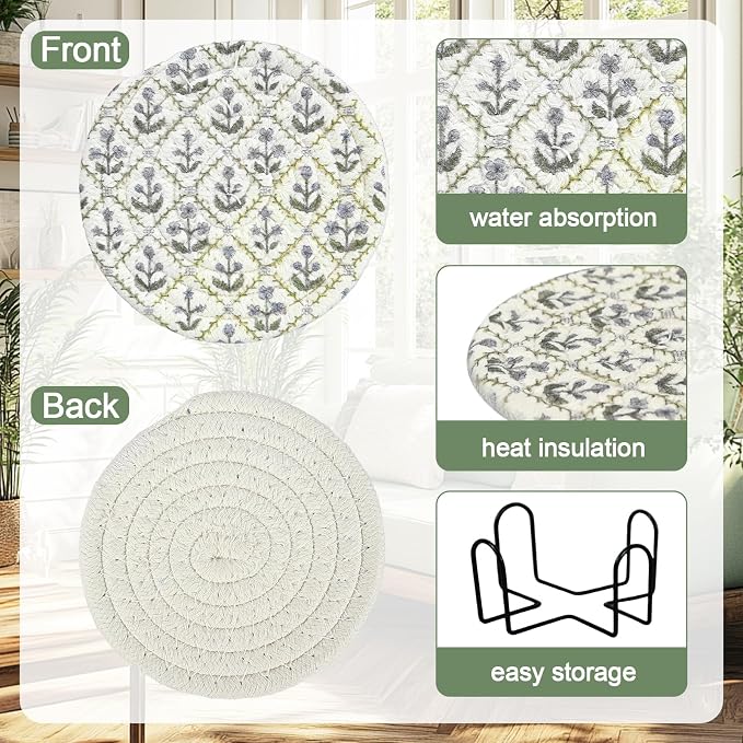 Boho Cotton Coasters Set of 6 - Image 3