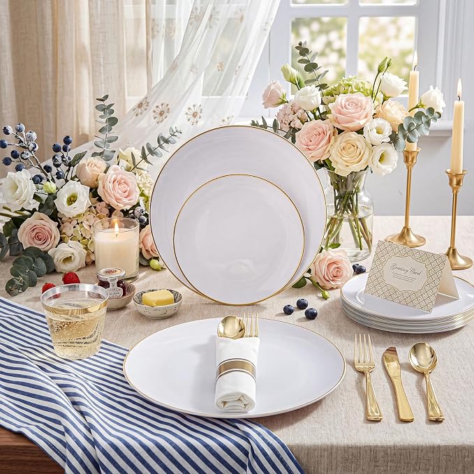KIRE 175PCS Gold Plates Disposable - Image 10