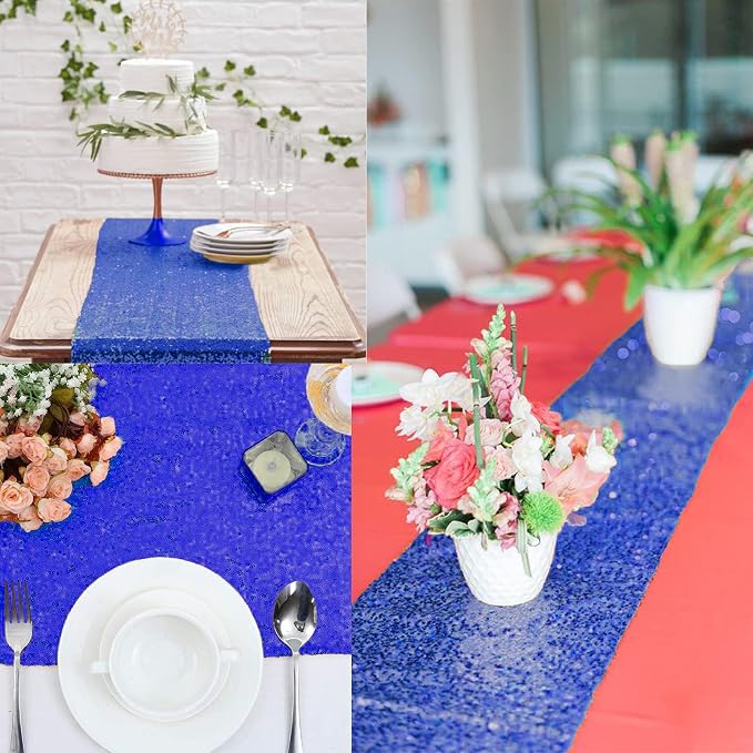 12 Packs 12 X 108 Inch Sequin Table Runner Glitter Dining Table Runner - Image 9