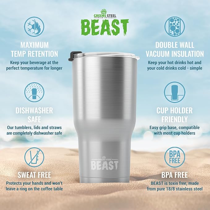 Beast 40 oz Tumbler Stainless Steel Vacuum Insulated Coffee Ice Cup Double Wall - Image 5