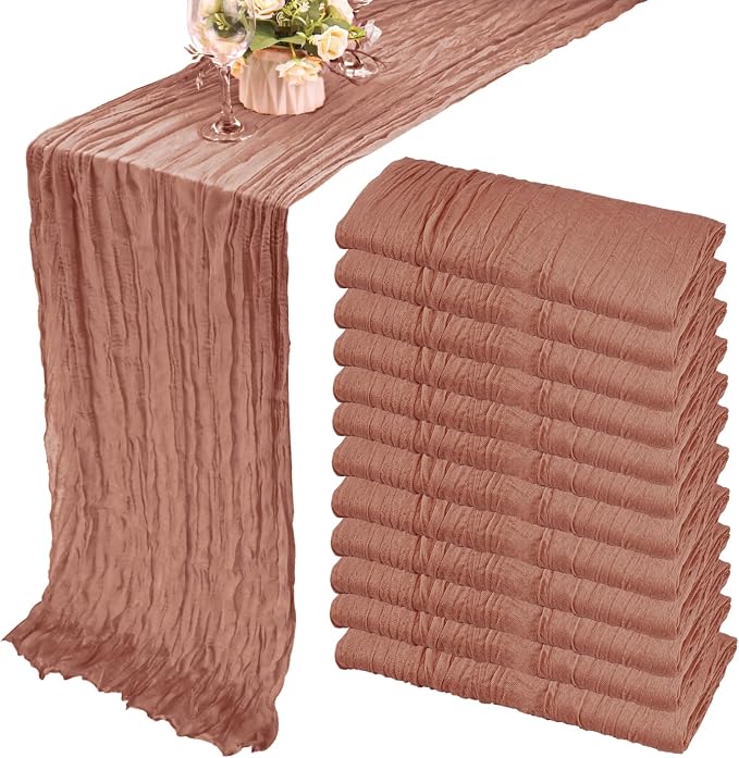 Fivenl 12 Pack Cheesecloth Table Runner 35x72 Inch Boho Gauze Rustic Cheese by Fivenl