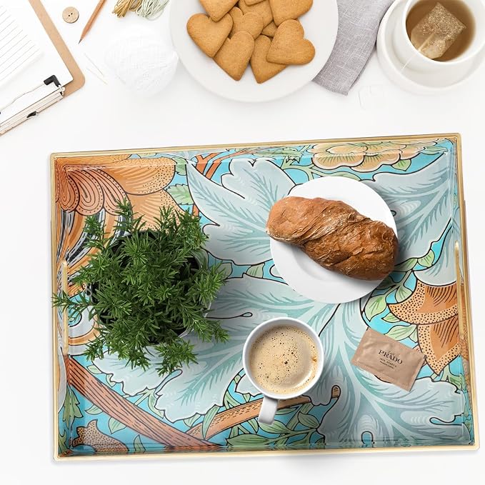 Spsyrine Serving Tray with Handles, Plastic Decorative Tray - Image 2