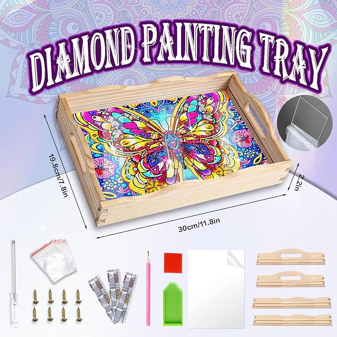 EWJRNSF Diamond Art Kits for Adults Wooden Serving Trays - Image 2