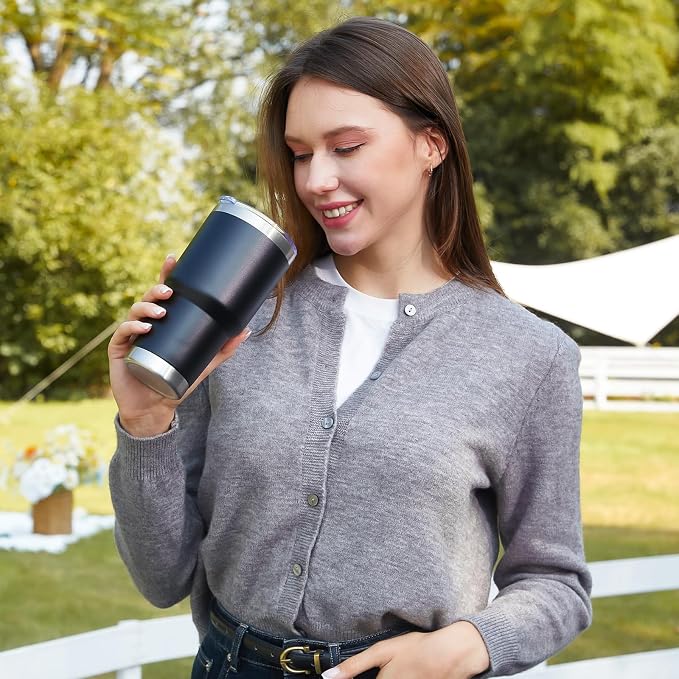 MEWAY 30oz Tumbler Double Wall Vacuum Insulated Travel Mug, Stainless Steel - Image 6