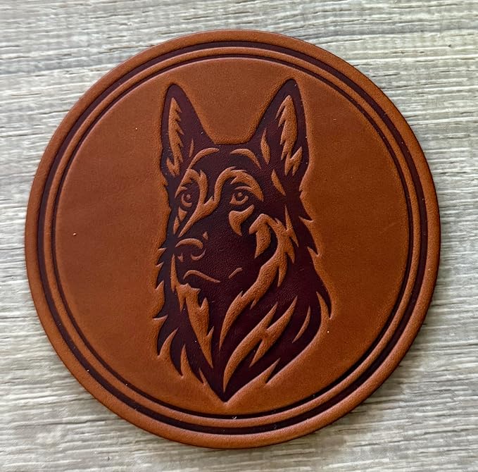 Dog Breed Leather Coasters – Premium Full Grain Table Protectors - Image 5