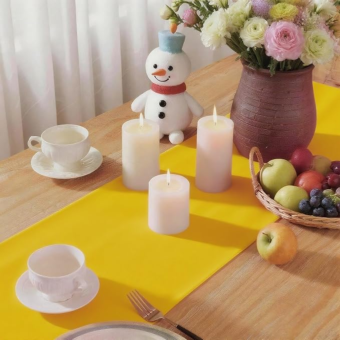 Yellow Table Runner, Waterproof Washable Runners 60 Inches Long | Reusable - Image 6