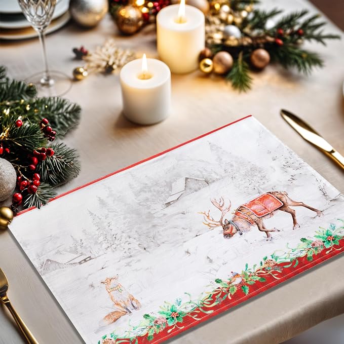 Maison d' Hermine Placemats Set of 4 Reusable 100% Cotton | Cloth Place Mats - Image 5