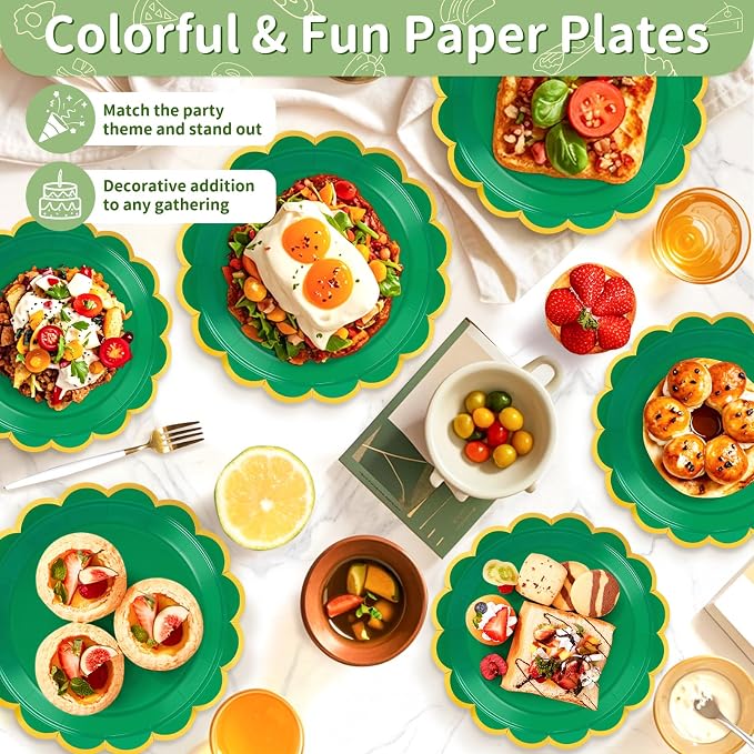 50 Pcs Green Paper Plates - Image 5