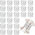 Crystal Metal Napkin Rings Set, Elegant Wedding/Party Table Decor, Shiny by kehail