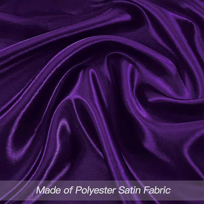 P Pothuiny 12 Pcs Purple Satin Napkins 17 x 17 Inch, Satin Cloth Napkins | - Image 4