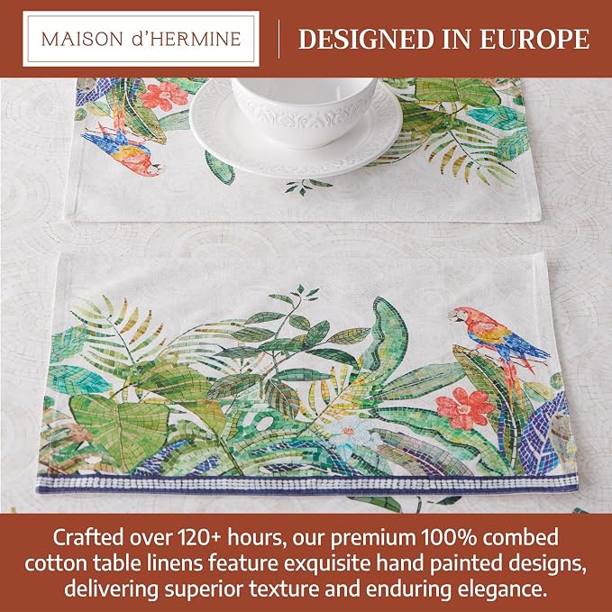 Maison d' Hermine Placemats Set of 4 Reusable 100% Combed Cotton | Cloth Place - Image 3