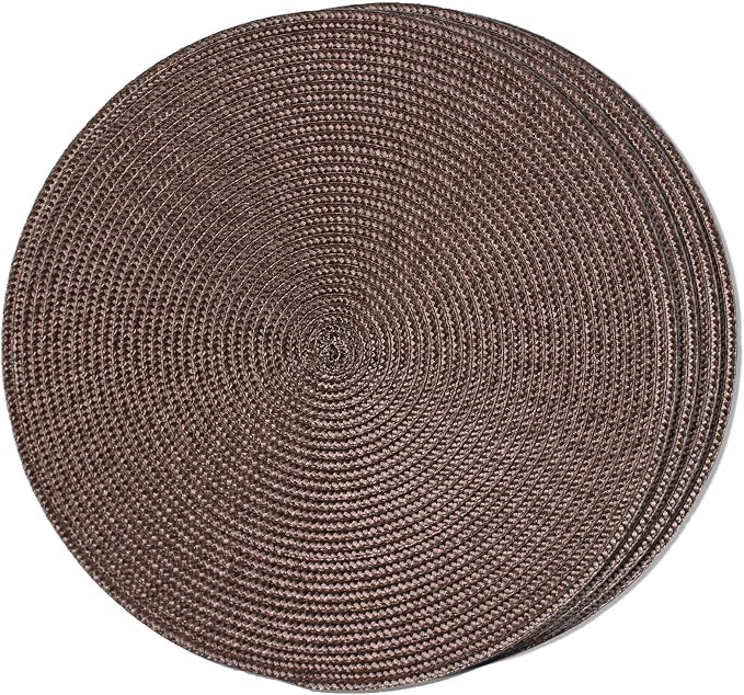 FunWheat Round Braided Placemats Set of 4 Table Mats by FunWheat