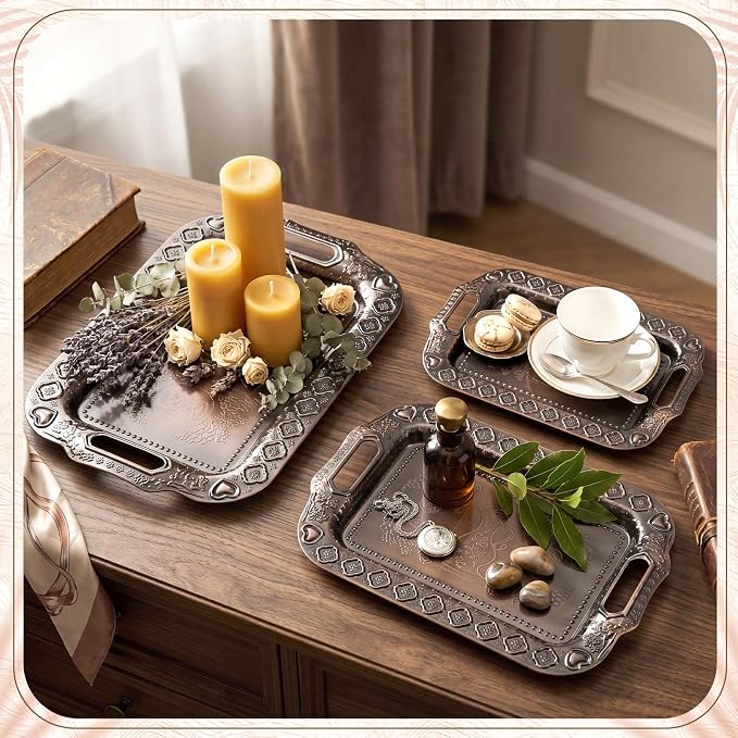 3 Pack Metal Serving Trays - Image 7