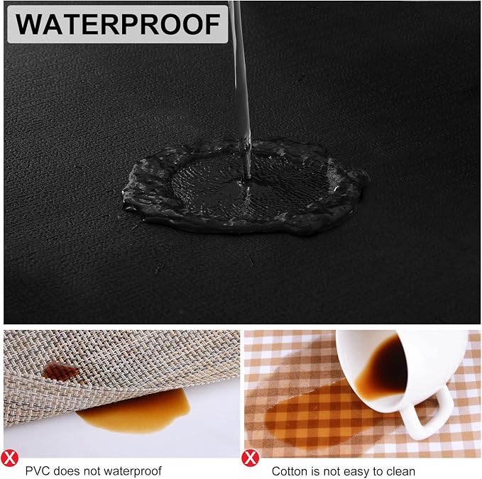 Faux Leather Heat Resistant Placemats 6 Packs, Waterproof Wipeable Dining PU - Image 4