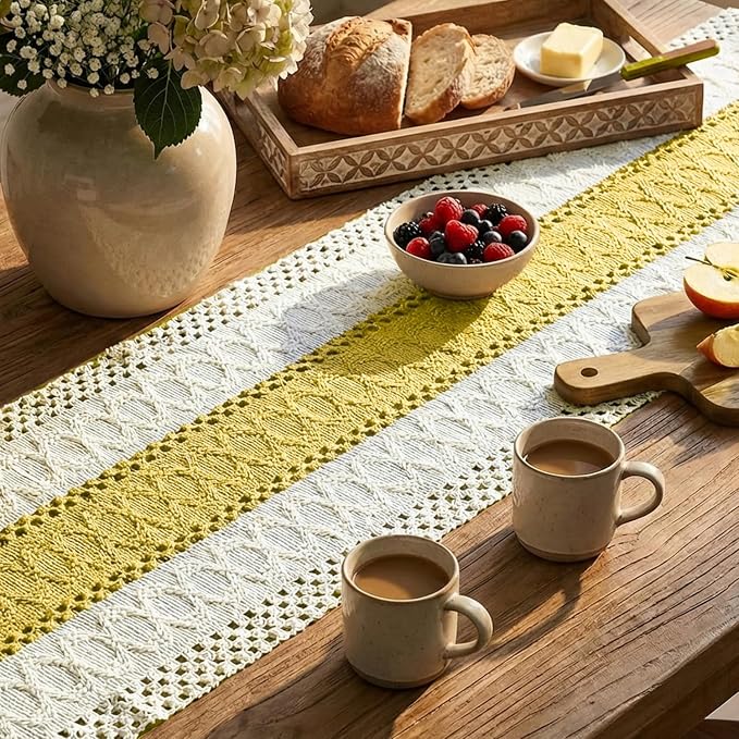 Artoid Mode Yellow Farmhouse Rustic Table Runner 12x90 Inch | Seasonal Holiday - Image 3
