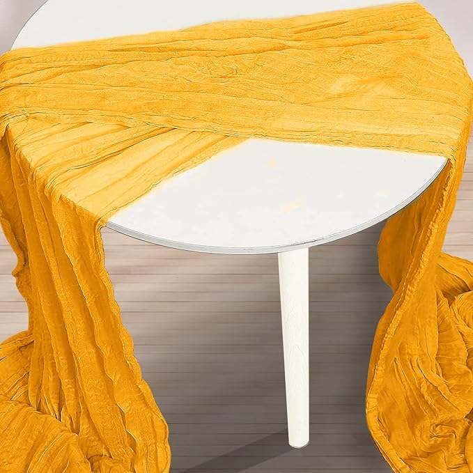 10 Pack Gold Cheesecloth Table Runner 35x120 Inch 10Ft Rustic Gauze Cheese - Image 2