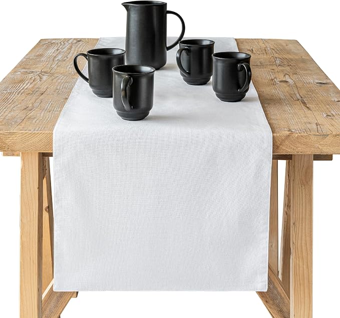 Over&Back 18x90 Woven Chambray Cotton Table Runner by overback