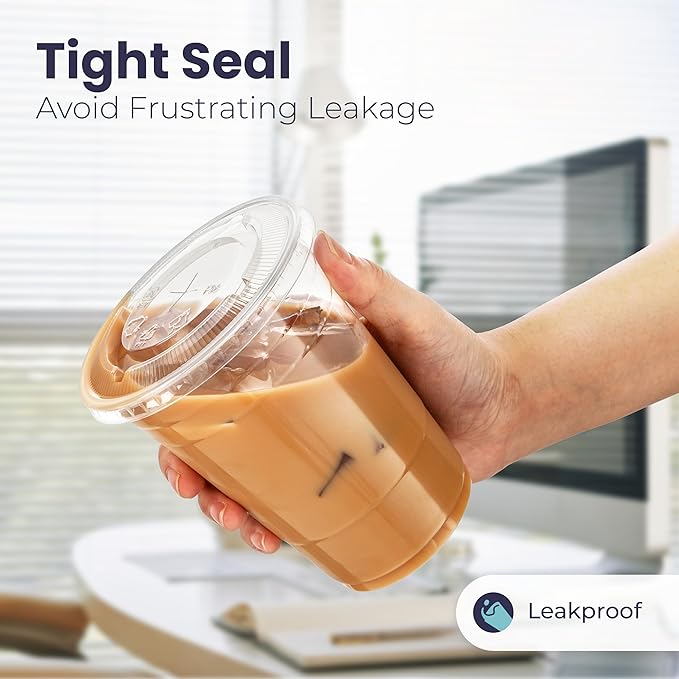 Fit Meal Prep 100 Pack 12 oz Plastic Iced Coffee Cups - Image 3