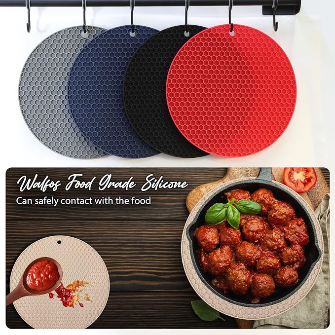 4 Pack Silicone Trivet for Hot Dishes | Heat Resistant Silicone Pot Holders for - Image 6