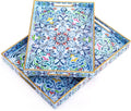 Hiceeden Set of 2 Boho Floral Serving Tray by Hiceeden