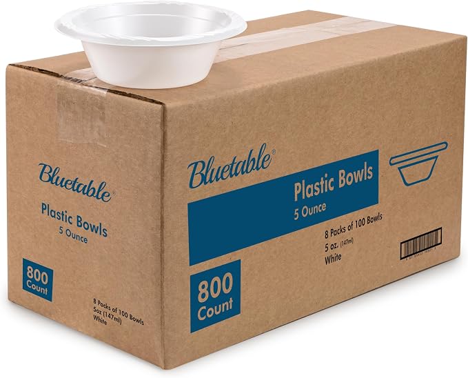 Bluetable 5 oz Bowls Plastic Small Bulk Case Pack Disposable Bowl White – by Bluetable