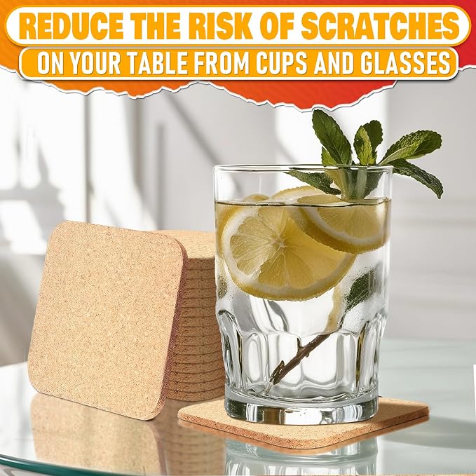 30 Pcs Disposable Coasters for Drinks to Protect Furniture, Reusable | Cork - Image 7
