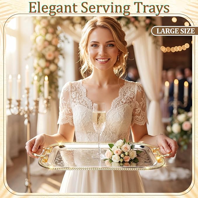 3 Pack Metal Serving Trays - Image 2