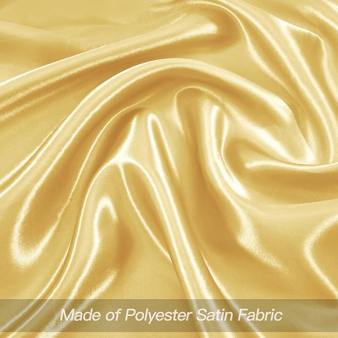 P Pothuiny 24 Pcs Gold Satin Napkins 17 x 17 Inch, Satin Cloth Napkins | Square - Image 4