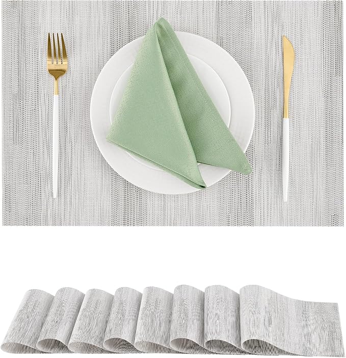 Leetaltree Lightsteel Black Placemats Set of 8 by Leetaltree-ArtatEveryTable