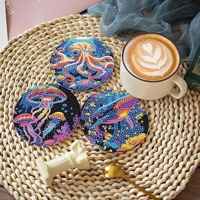 Mrnsiet 8PCS Diamond Art Coasters - Image 2