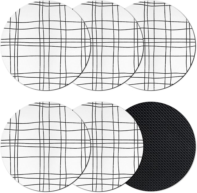 Modern Minimalist Lines Coasters Set of 6, Absorbent Coasters by Unknown