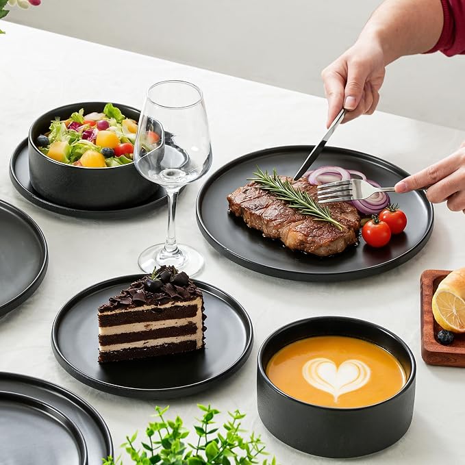 6 Piece Ceramic Plates and Bowls Sets - Image 4