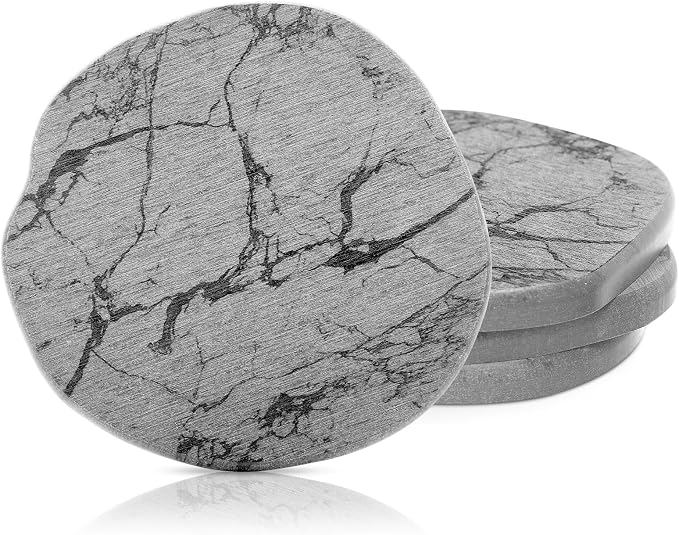 Diatomaceous Earth Coasters Set of 4，Cool Absorbent Quick-Dry Drink Coasters by Unknown