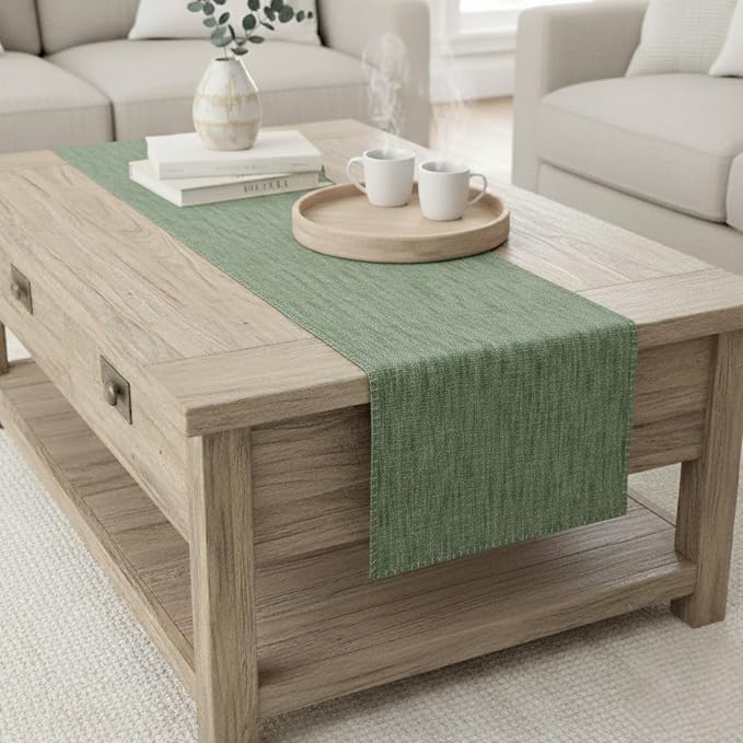 Coffee Table Runner 14x36 inch Short Table Runner by OveeshaHomeDecor