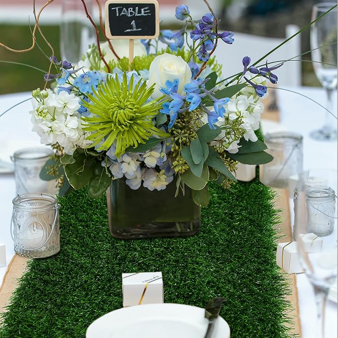 XLX TURF Green Artificial Grass Table Runner 12"x60" Golf Party Decorations | - Image 8