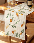 Canvas Embroidered Narrow 13"x 90" Table Runner, Rustic texture, Machine by Kokaaee